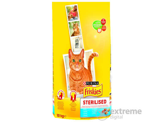 Friskies Sterile száraz macskaeledel ivartalanított macskáknak, lazac és zöldségek, 10kg