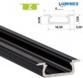 LED Alumínium Profil Beépíthető [Z] Fekete 1 méter