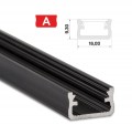 LED Alumínium Profil Standard [A] Fekete 1 méter