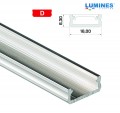 LED Alumínium Profil Általános U alakú [D] Ezüst 2 méter