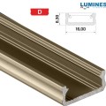 LED Alumínium Profil Általános U alakú [D] Bronz 2 méter