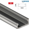 LED Alumínium Profil Általános U alakú [D] Natúr 2 méter