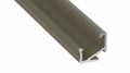 LED Alumínium Profil Asszimetrikus Sarokba rögzíthető [H] Bronz 1 méter