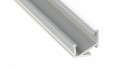 LED Alumínium Profil Asszimetrikus Sarokba rögzíthető [H] Ezüst 1 méter
