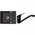 ALVEUS ROCK 30 gránit mosogatótálca 595 x 475 x 160 mm+AM30 mosogató csaptelep ,,-