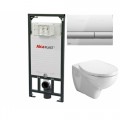 Alcaplast A101 beépíthető WC tartály fényes króm nyomólappal M1713 szett 01