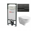 Alcaplast A101 beépíthető WC tartály Fekete M1718 szett 02