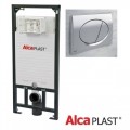 Alcaplast AM101/1120 falba építhető WC tartály szerelőkerettel, króm nyomólappal M71