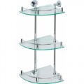 Sapho OMEGA ECONOMY Sarok üvegpolc, tripla 26x26x65 cm, króm 104202152