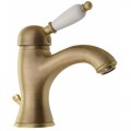 Sapho KIRKÉ mosdó csaptelep, lefolyóval, fehér karral, bronz KI02BB