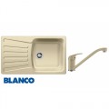 BLANCO NOVA 45S Silgranit mosogató dugókiemelő nélkül pezsgő+BLANCO DARAS Silgranit álló csaptelep pezsgő