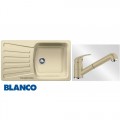 BLANCO NOVA 45S Silgranit mosogató dugókiemelő nélkül pezsgő+BLANCO DARAS-S Silgranit kihúzhatófejes csaptelep pezsgő