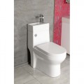 AQUALINE GAVI monoblokkos wc mosdóval,hátsó kifolyású króm duál gombos öblítőmechanikával, wc ülőkével PB102