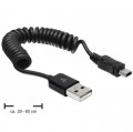 Delock USB 2.0-A anya > USB mini apa spirál adapter kábel (83164)