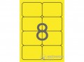 APLI színes, kerekített sarkú, 99,1x67,7mm etikett, neon sárga
