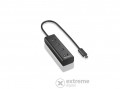 Sharkoon 4 portos USB3.0 Type C aluminium Hub, fekete