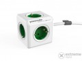 ALLOCACOC Powercube Hálózati elosztó (5 aljzat, 1,5 m), zöld