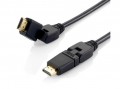 EQUIP 119365 HDMI kábel 1.4 apa/apa, aranyozott, 5m, forgatható csatlakozókkal