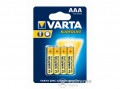 Varta Superlife R03 AAA mikró szén-cink elem, 4db