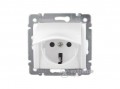 LEGRAND Valena 2P+F süllyesztett csatlakozóaljzat csapófedéllel, fehér