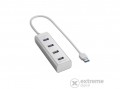 Sharkoon aluminium 4 portos USB3.0 Hub, ezüst (4044951016822)