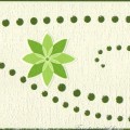 Zöld virág mintás bordűr