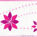 Rózsaszín-pink virág mintás bordűr