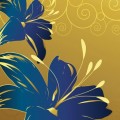 Consalnet Kék virág minta vlies poszter, fotótapéta 2084VET /91x211 cm/