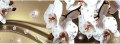 Fehér orchidea barna hullám mintán öntapadós bordűr