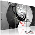 ArtGeist sp. z o o. Kép - Metal circle &amp; red feathers