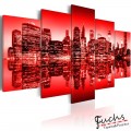 ArtGeist sp. z o o. Kép - Vörös izzás át New York - 5 db