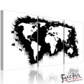 ArtGeist sp. z o o. Kép - The World térkép fekete-fehér