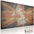 ArtGeist sp. z o o. Kép - Térkép: Nagy-Britannia - triptych