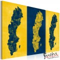ArtGeist sp. z o o. Kép - Festett térkép Svédország - triptych