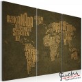 ArtGeist sp. z o o. Kép - A térkép a világ, német nyelv: Beige kontinensen - triptych