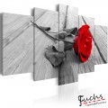 ArtGeist sp. z o o. Kép - Rose on Wood (5 Parts) Wide Red