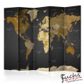 ArtGeist sp. z o o. Paraván - Room divider - World map on dark background