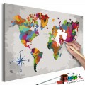 ArtGeist sp. z o o. Kifestő - World Map (Compass Rose)