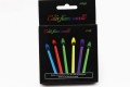 6 szálas színes lánggal égő gyertya műanyag tartóval