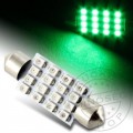 TruckerShop LED IZZÓ 12V SZOFITA 16 smd LED 36mm ZÖLD