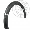 TruckerShop Kormányvédő (44-46 cm) fekete, króm dekorgyűrűkkel