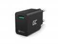 Green Cell Töltő USB zöld cellás hálózati kábel gyors QC 3.0 funkcióval