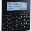 Satel INT-KSG-BSB Érintőgombos kezelő, fehér háttérfény és kijelző | fekete előlap | ezüst keret | fekete hátlap
