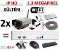 SEC-CAM 1.3MP WIFI IP - KÜLTÉRI WIFI KOMPAKT KAMERA - 2 KAMERÁS KOMPLETT KAMERARENDSZER - vezeték nélküli valódi 1.3 MegaPixel (HD 960p) biztonsági megfigyelő szett