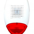 Satel SD3001R sziréna, kültéri hang-fényjelző, piros színű LED fényjelzővel