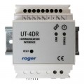 Roger UT4DR 35 mm-es DIN sínre szerelhető TCP/IP kommunikációs illesztő, RS485-10/100 BaseT Ethernet átalakító, statikus vagy dinamikus IP cím