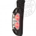 TruckerShop Szélességjelző lámpa 12/24V (New) LED piros-fehér+tartó