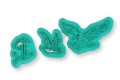 Sas, galamb és vasmacska alakú fondant mintázó