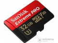 SanDisk Extreme Pro 32GB microSDHC memóriakártya + adapter, Class 10, UHS-I (173427)