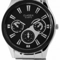 Classix Chrono Style Ezüst Színű Férfi Óra Fekete